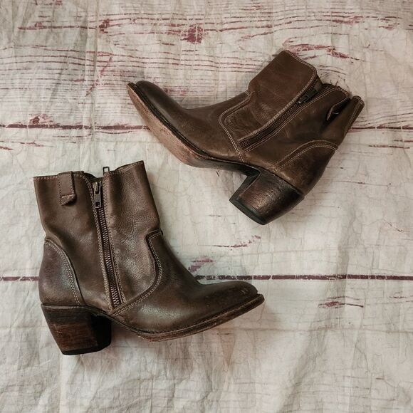 Freebird by Steven South Leather Double Zipper Ankle Boots Size 6 - Picture 3 of 7